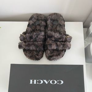 COACH - faux fur sandals